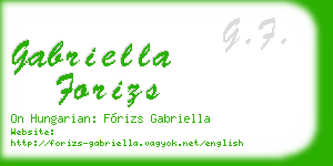 gabriella forizs business card